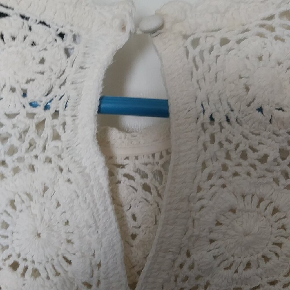 โจ & Other Stories Paris Atelier Mini Dress โจ Size 10 | Muslin Natural Crochet - Picture 9 of 11